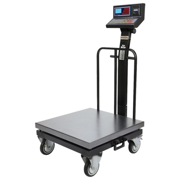 باسکول چرخدار 500 کیلویی محک مدل 13000 پلاس چاپگردار سینی گالوانیزه