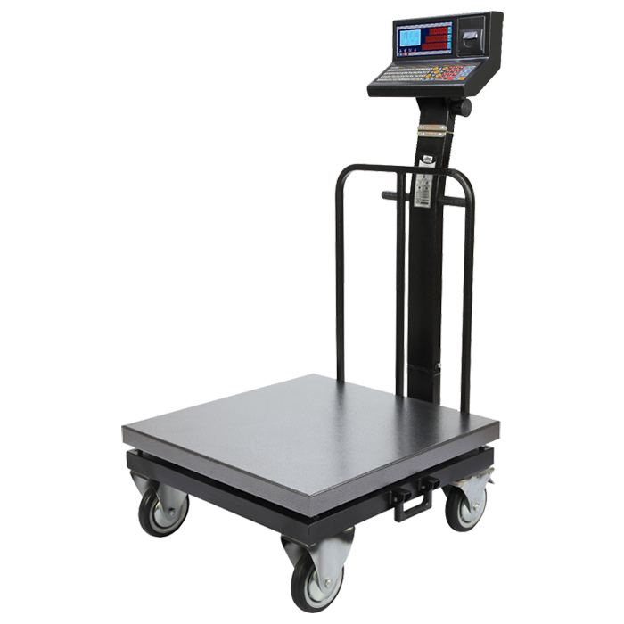باسکول چرخدار 500 کیلویی محک مدل 13000 پلاس چاپگردار سینی گالوانیزه